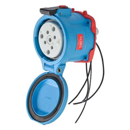 Meltric Pin & Sleeve Receptacle, 100 A, 480V AC, Three Phase, 3 Pole, Screw Terminals Wire Connection Type 33-64243-C-K04-264